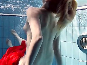 super-steamy light-haired Lucie French teenager in the pool